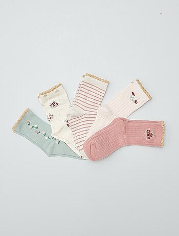 Lot de 5 paires de chaussettes colorées