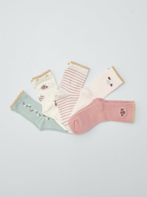 Lot de 5 paires de chaussettes colorées - Kiabi