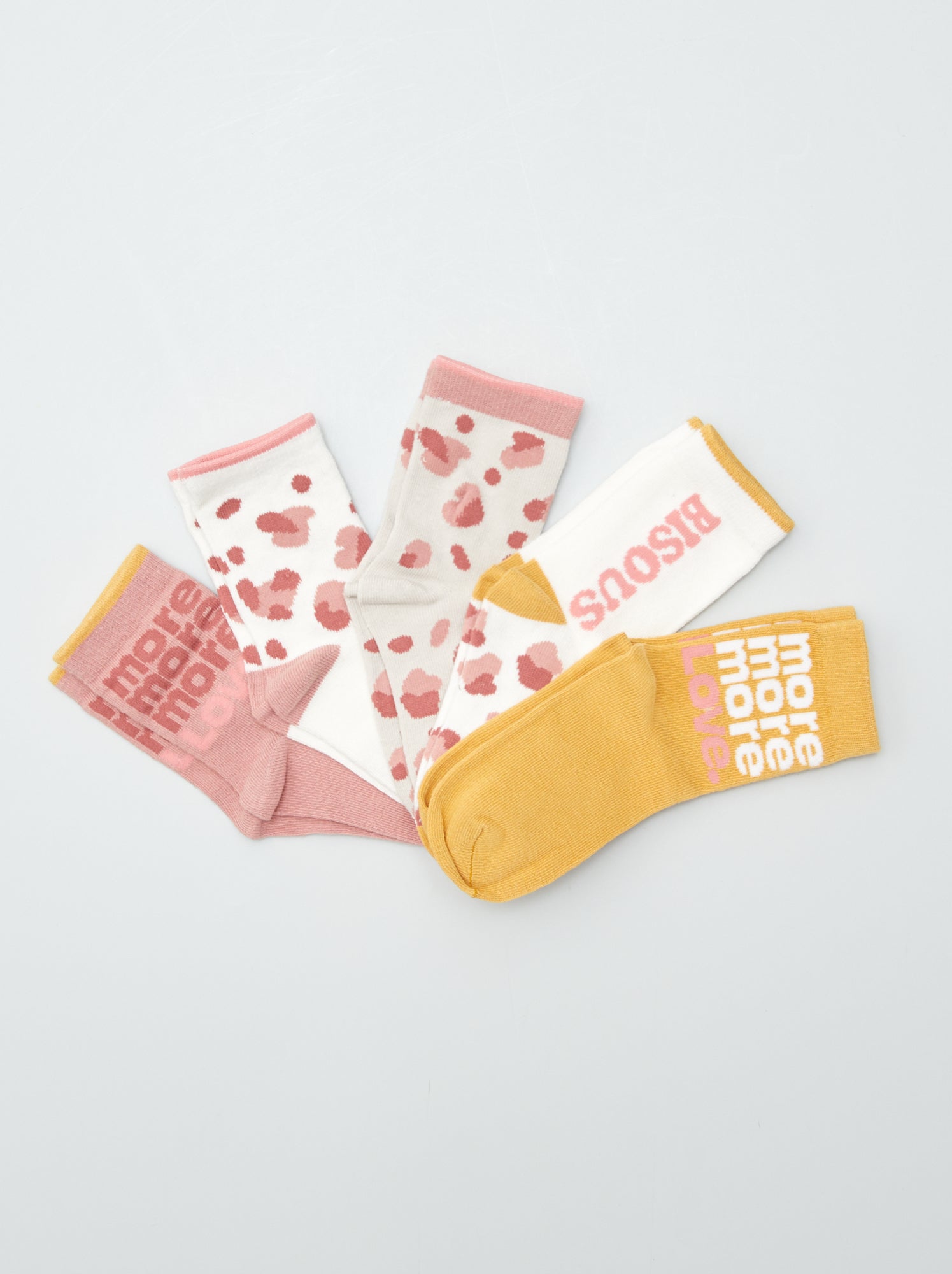 Lot De 5 Paires De Chaussettes Colorées Pour Fille - Taille 23-26 à 31-34 (1 à 8 Ans) - Coton Doux, Motifs Animaux/fleurs - 7