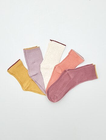 Lot de 5 paires de chaussettes colorées