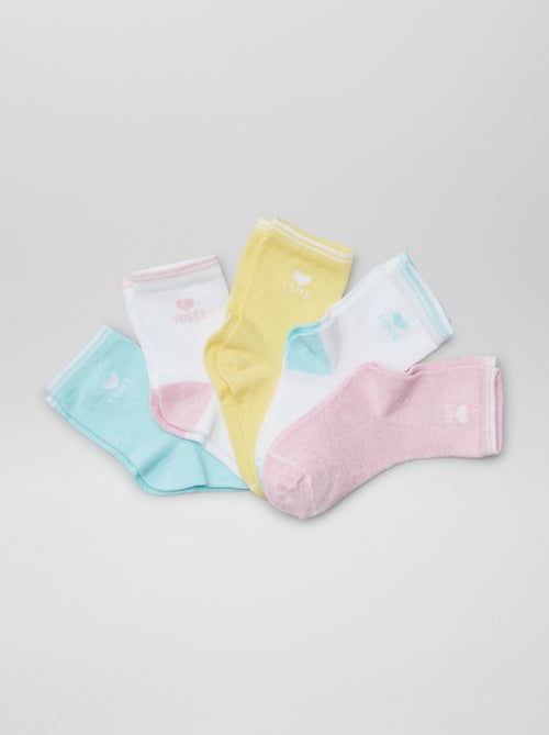 Lot de 5 paires de chaussettes colorées - Kiabi