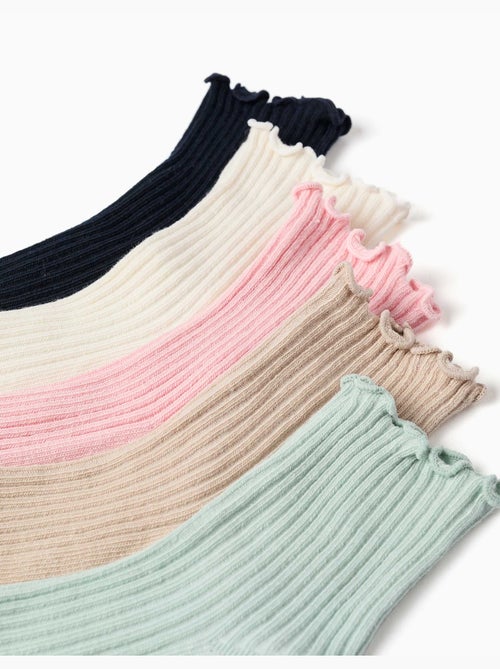 Lot de 5 paires de chaussettes côtelées avec tiges ondulées - Kiabi Lot de 5 paires de chaussettes côtelées avec tiges ondulées - Kiabi