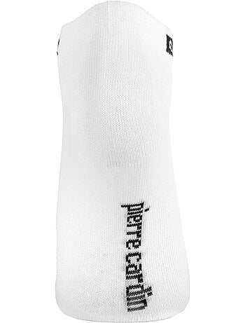 Lot de 5 paires de chaussettes courtes femme unie logo noir pc 0372 pierre cardin