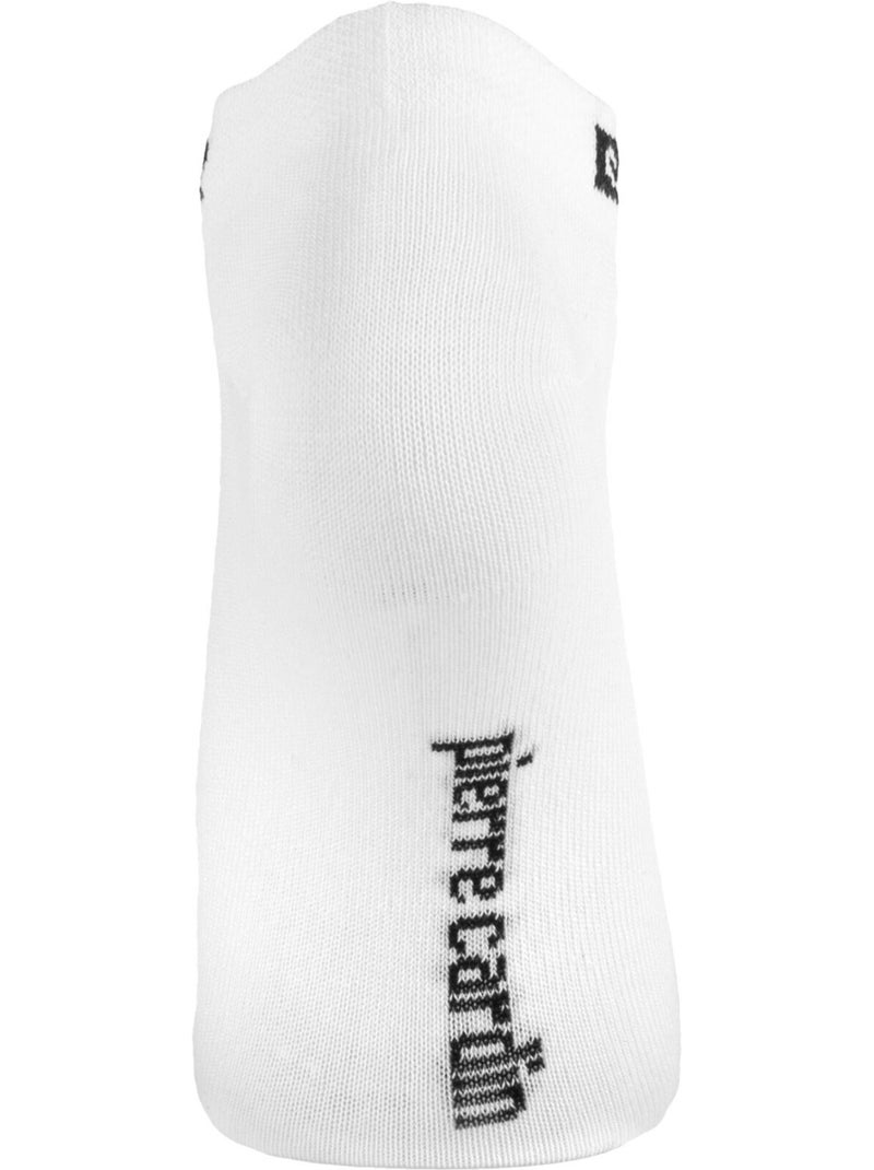 Lot de 5 paires de chaussettes courtes femme unie logo noir pc 0372 pierre cardin Blanc - Kiabi