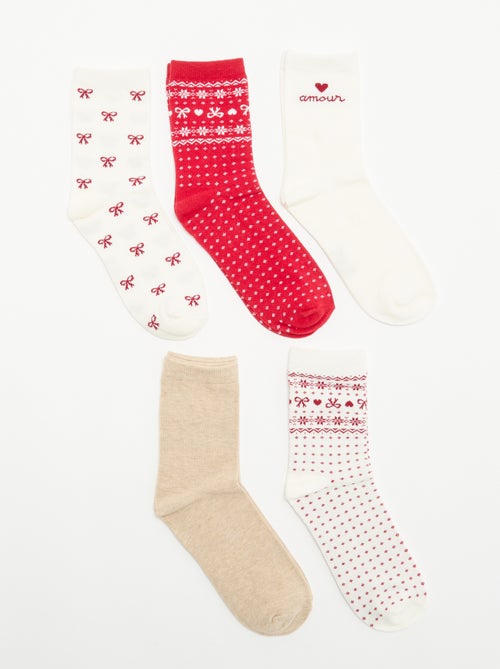Lot de 5 paires de chaussettes de Noël - Kiabi Lot de 5 paires de chaussettes de Noël - Kiabi