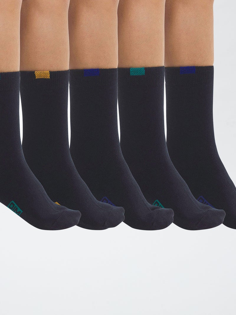 Lot de 5 paires de chaussettes 'Dim' Bleu - Kiabi