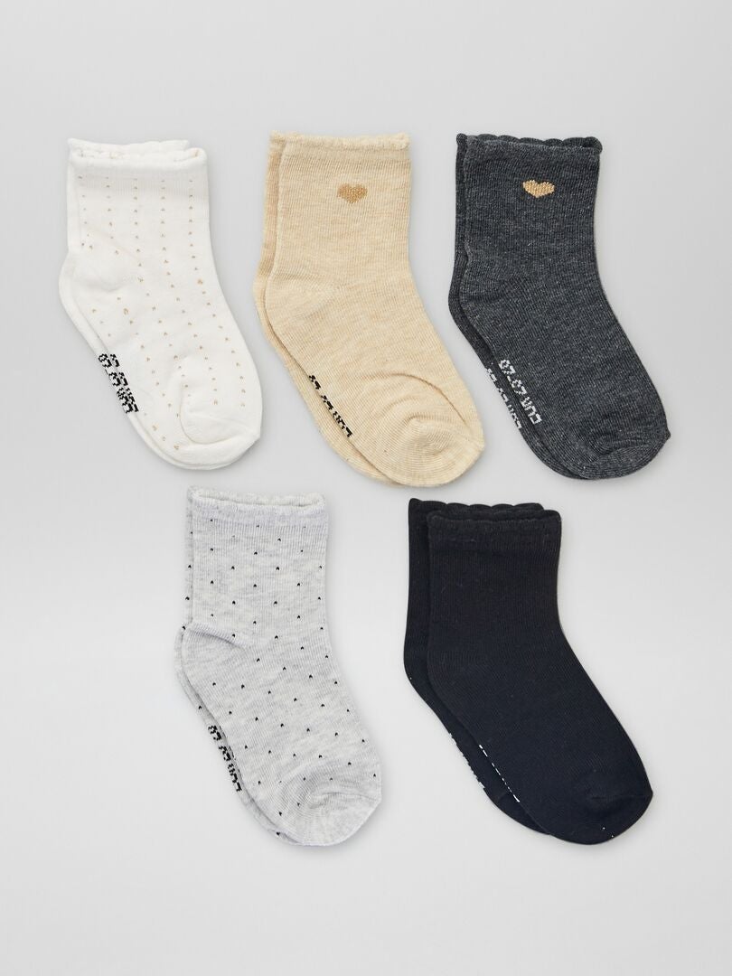 Lot de 10 paires de chaussettes 'Airness' - blc/gr/nr - Kiabi - 10.00€