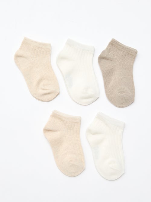 Lot de 5 paires de chaussettes en maille côtelée - Kiabi