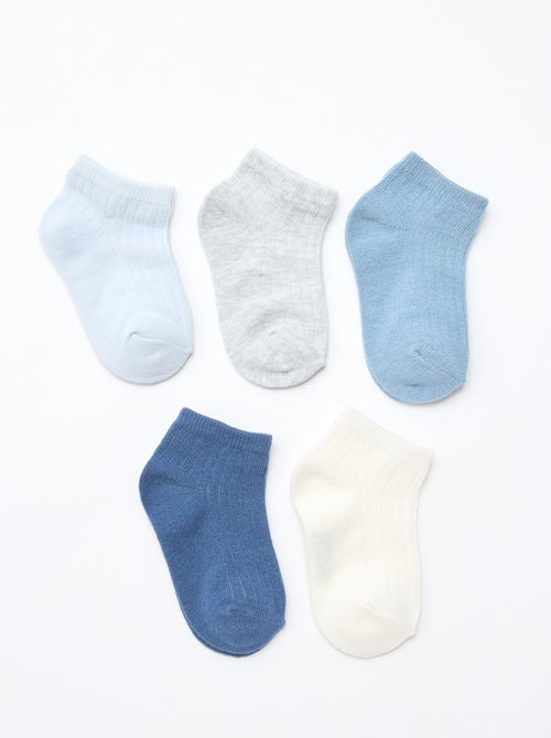 Lot de 5 paires de chaussettes en maille côtelée - Kiabi