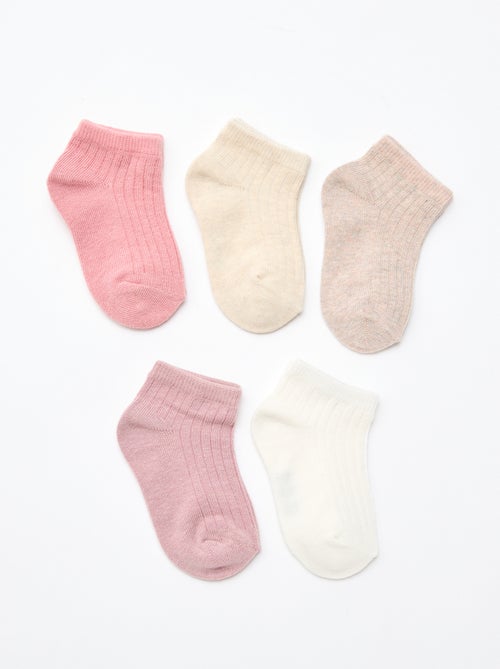 Lot de 5 paires de chaussettes en maille côtelée - Kiabi