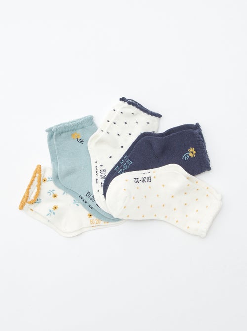 Lot de 5 paires de chaussettes en maille stretch - Kiabi