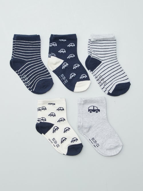 Lot de 5 paires de chaussettes en maille stretch - Kiabi