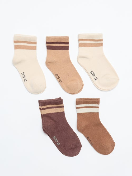 Lot de 5 paires de chaussettes en maille stretch - Kiabi