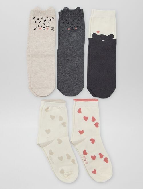 Lot de 5 paires de chaussettes fantaisies - Kiabi