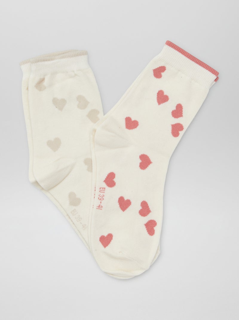 Lot de 5 paires de chaussettes fantaisies beige - Kiabi