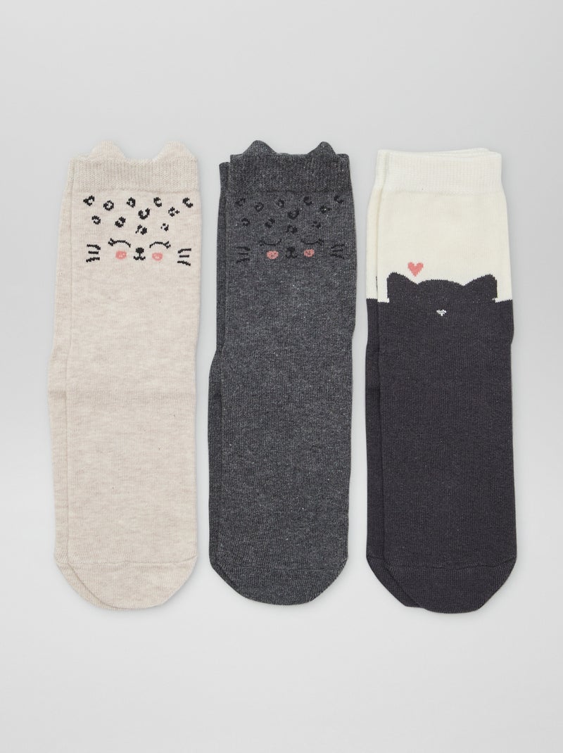 Lot de 5 paires de chaussettes fantaisies beige - Kiabi