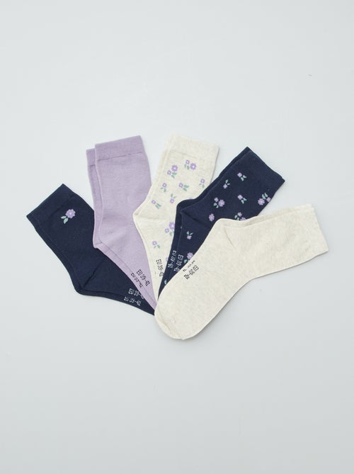 Lot de 5 paires de chaussettes fantaisies - Kiabi