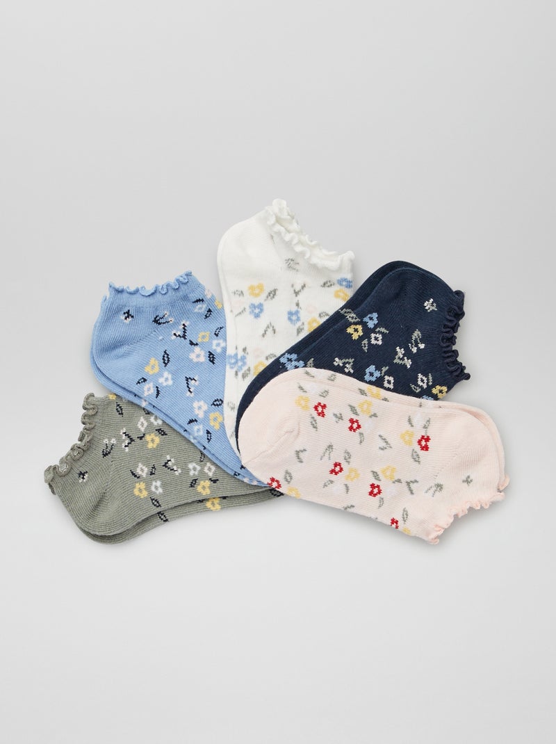 Lot de 5 paires de chaussettes fleurs - Kiabi