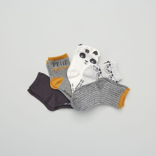 Lot De 5 Paires De Chaussettes Bebe Garcon Gris Kiabi 6 00