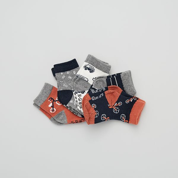 Lot De 5 Paires De Chaussettes Bebe Fille Gris Velo Kiabi 6 00