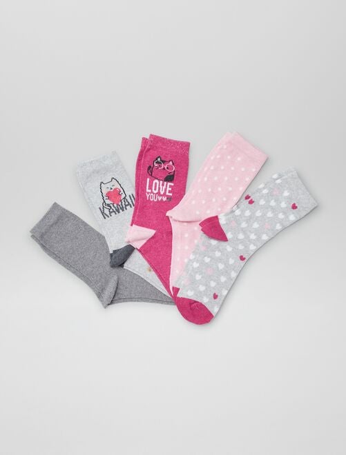 Lot de 5 paires de chaussettes imprimées - Kiabi