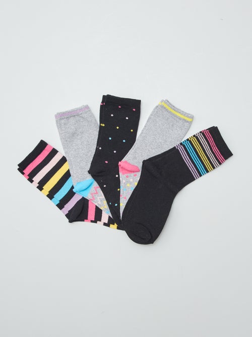 Lot de 5 paires de chaussettes imprimées - Kiabi