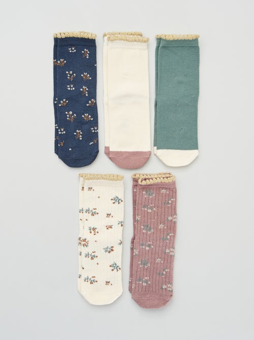 Lot de 5 paires de chaussettes imprimées - Kiabi