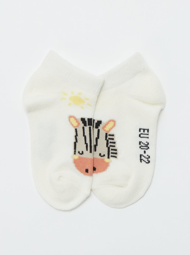 Lot de 5 paires de chaussettes invisibles Blanc safari - Kiabi