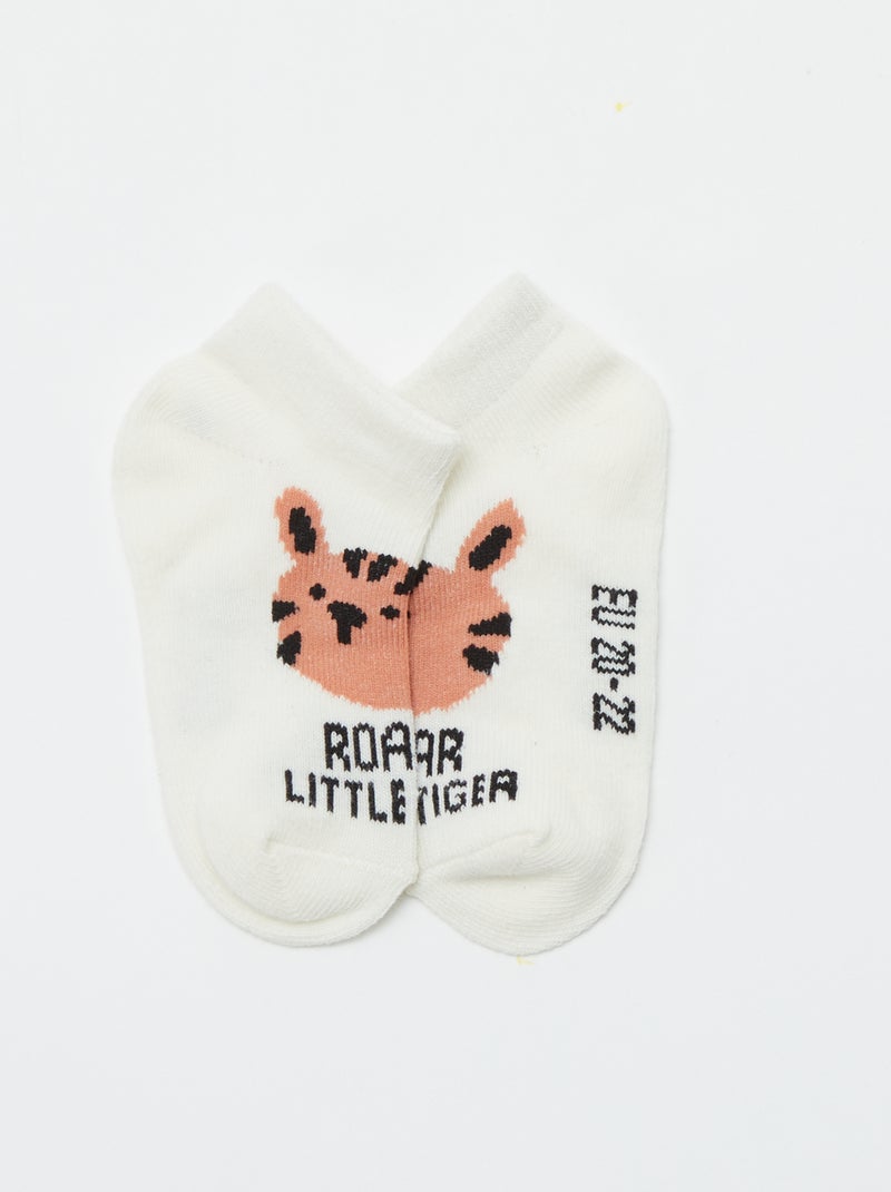 Lot de 5 paires de chaussettes invisibles Blanc safari - Kiabi