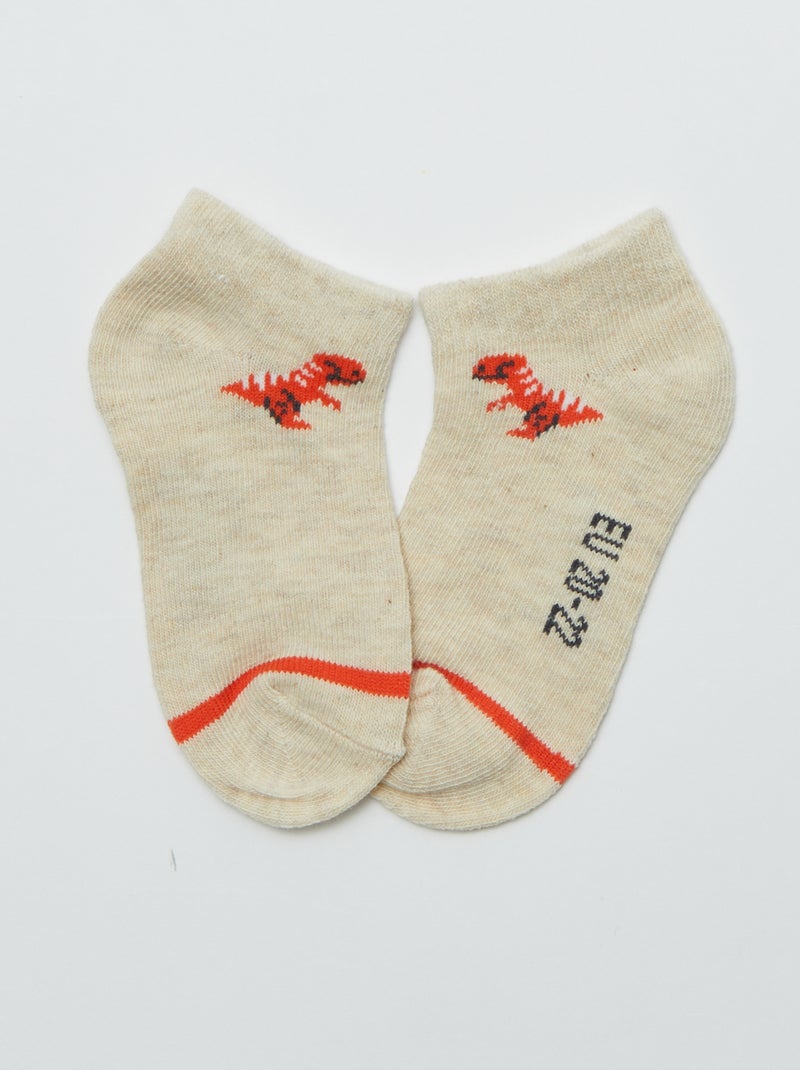 Lot de 5 paires de chaussettes invisibles Blanc/jaune - Kiabi