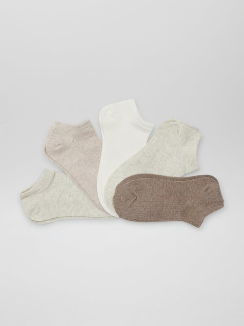Lot de 5 paires de chaussettes invisibles femme en coton - Kiabi