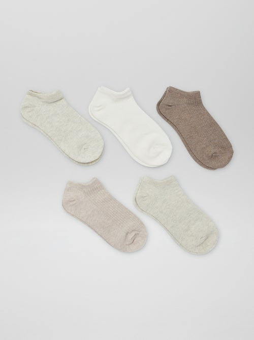 Lot de 5 paires de chaussettes invisibles femme en coton - Kiabi