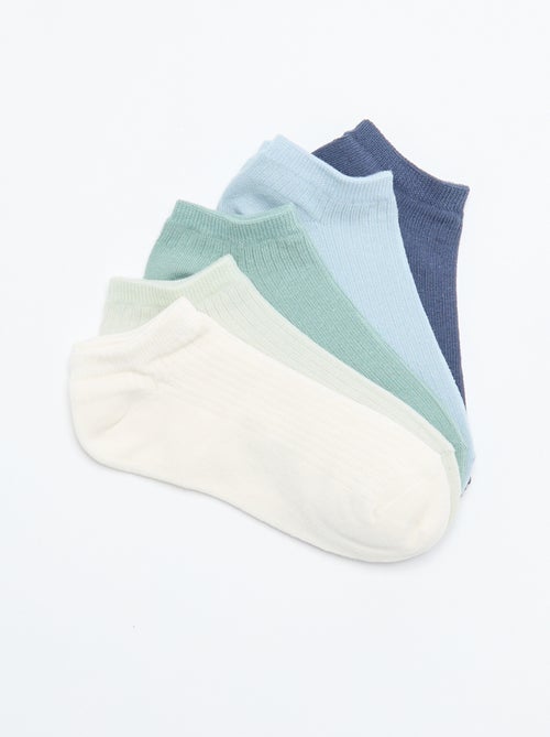 Lot de 5 paires de chaussettes invisibles femme en coton - Kiabi