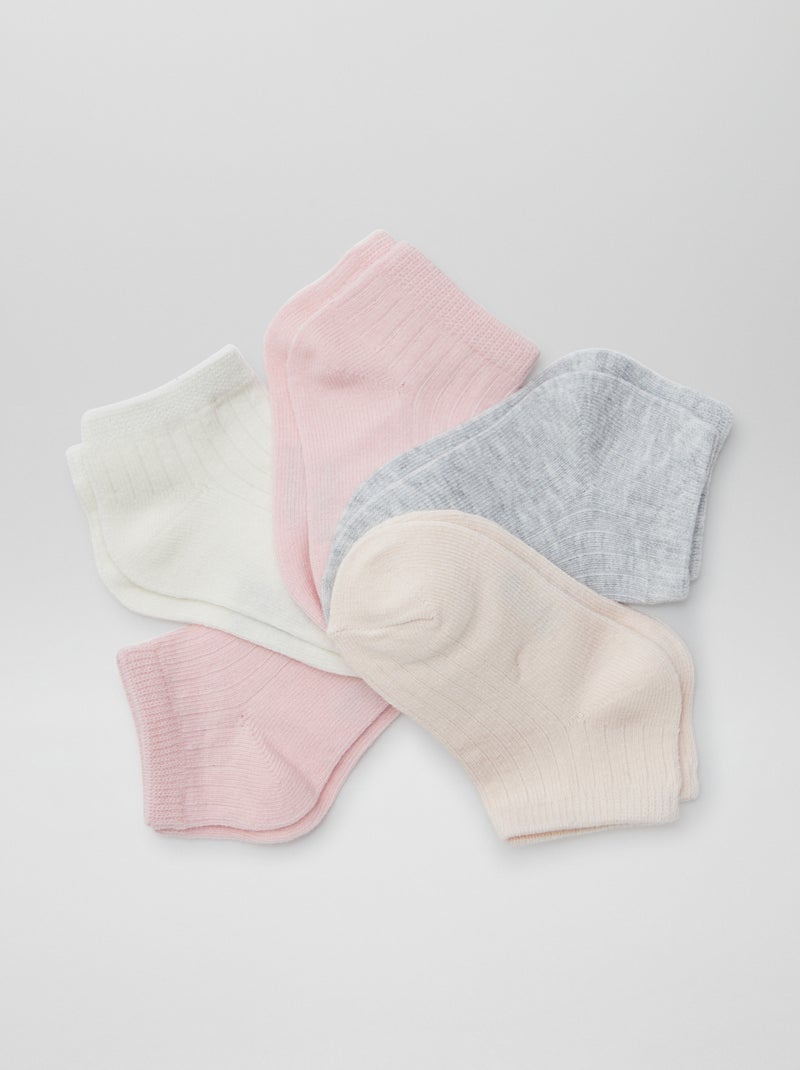 Lot de 5 paires de chaussettes invisibles ROSE - Kiabi