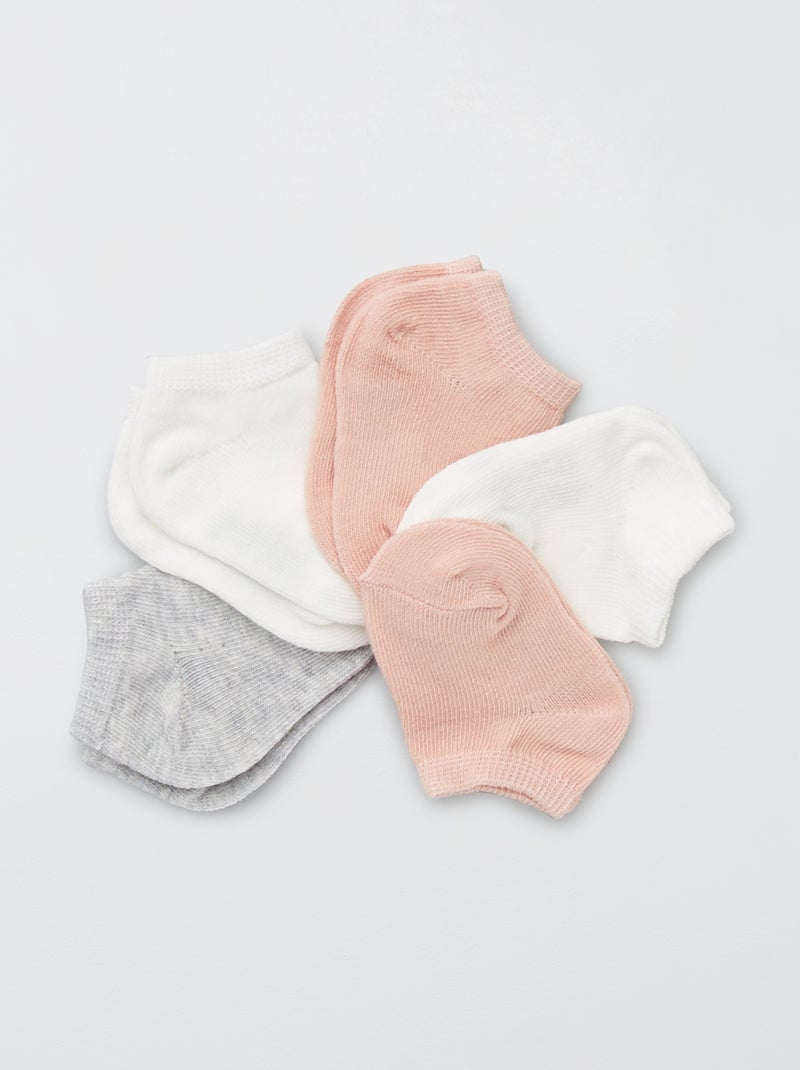 Lot de 5 paires de chaussettes invisibles rose - Kiabi