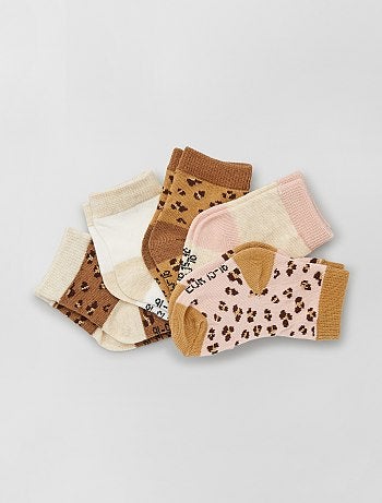Chaussettes Lots De Chaussettes Pour Bebe Fille Marron Kiabi