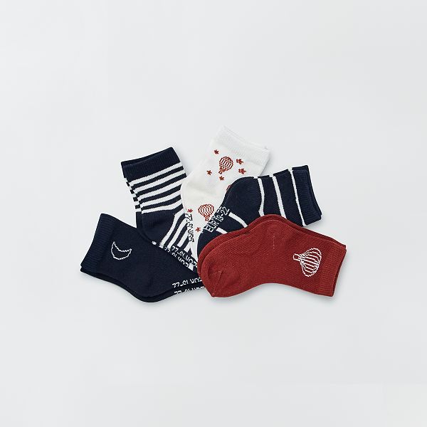 Lot De 5 Paires De Chaussettes Bebe Garcon Mne Blc Kiabi 6 00