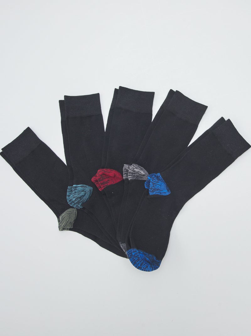 Lot de 5 paires de chaussettes noir - Kiabi