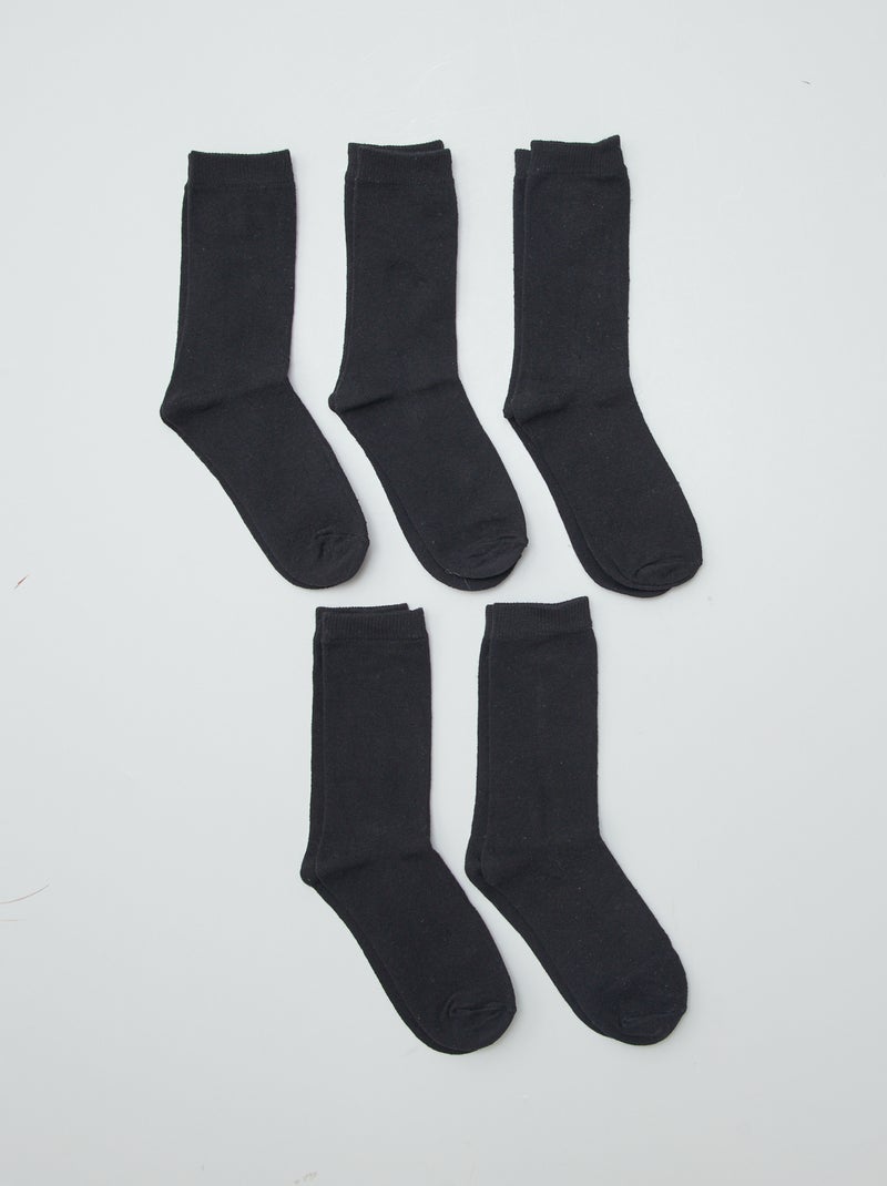 Lot de 5 paires de chaussettes noir - Kiabi