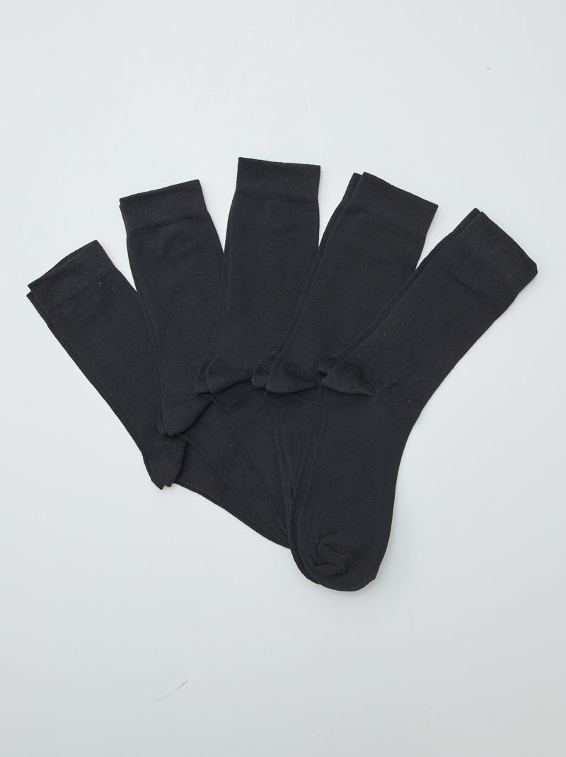 Lot de 5 paires de chaussettes noir - Kiabi