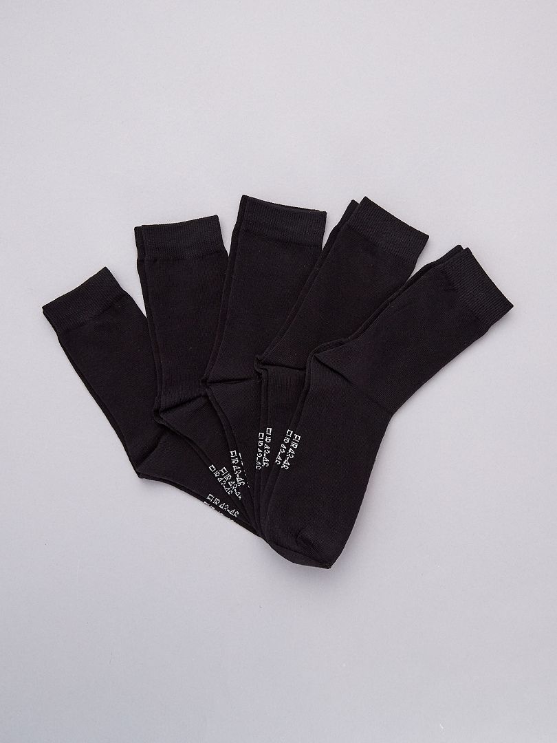 Lot de 5 paires de chaussettes noir - Kiabi