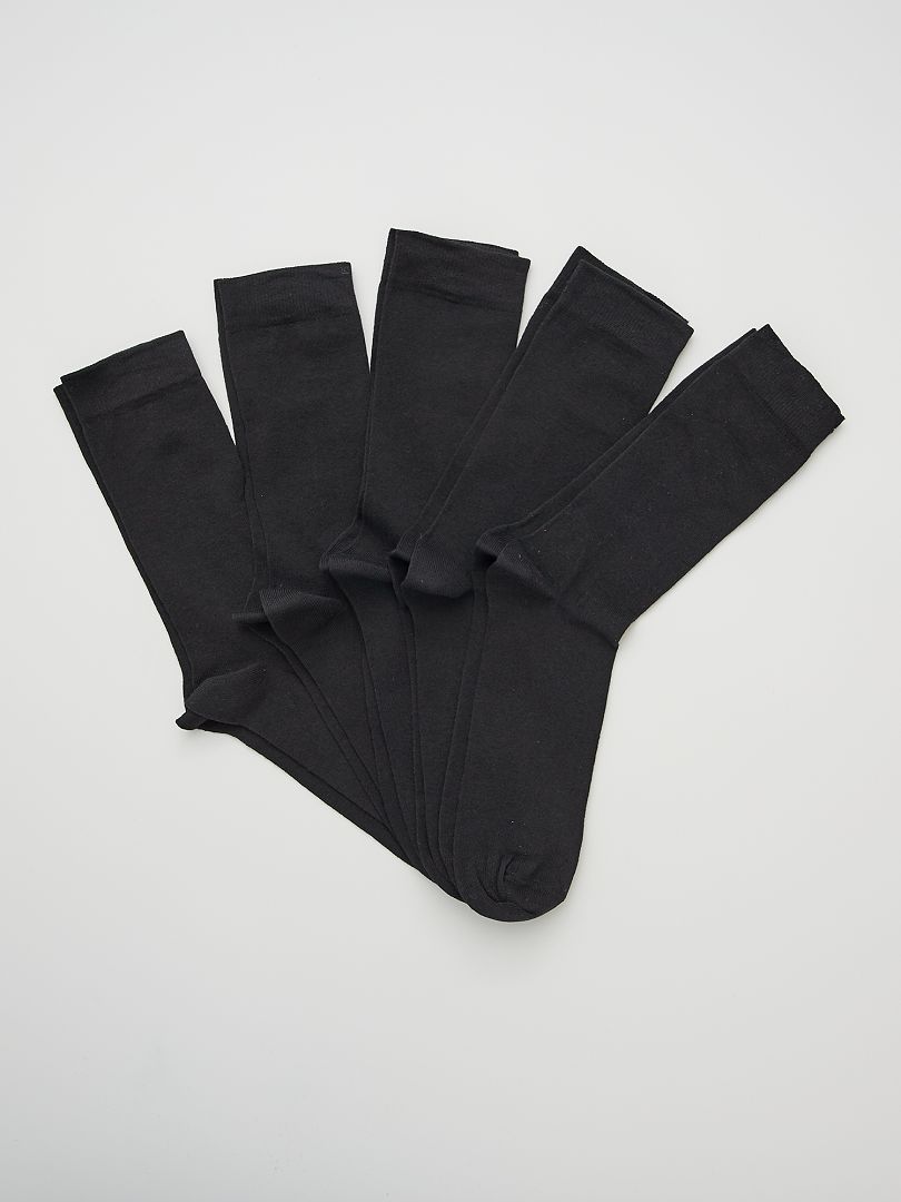 Lot de 5 Paires de Chaussettes Socquettes homme uni Freegun - Noir - Kiabi  - 24.90€