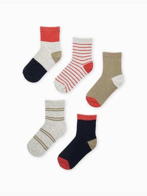 Lot de 5 paires de chaussettes rayées - Kiabi