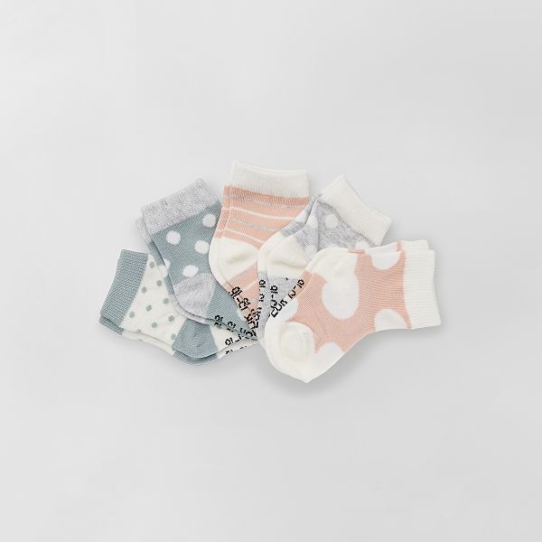 Lot De 5 Paires De Chaussettes Bebe Fille Rose Gris Kiabi 6 00