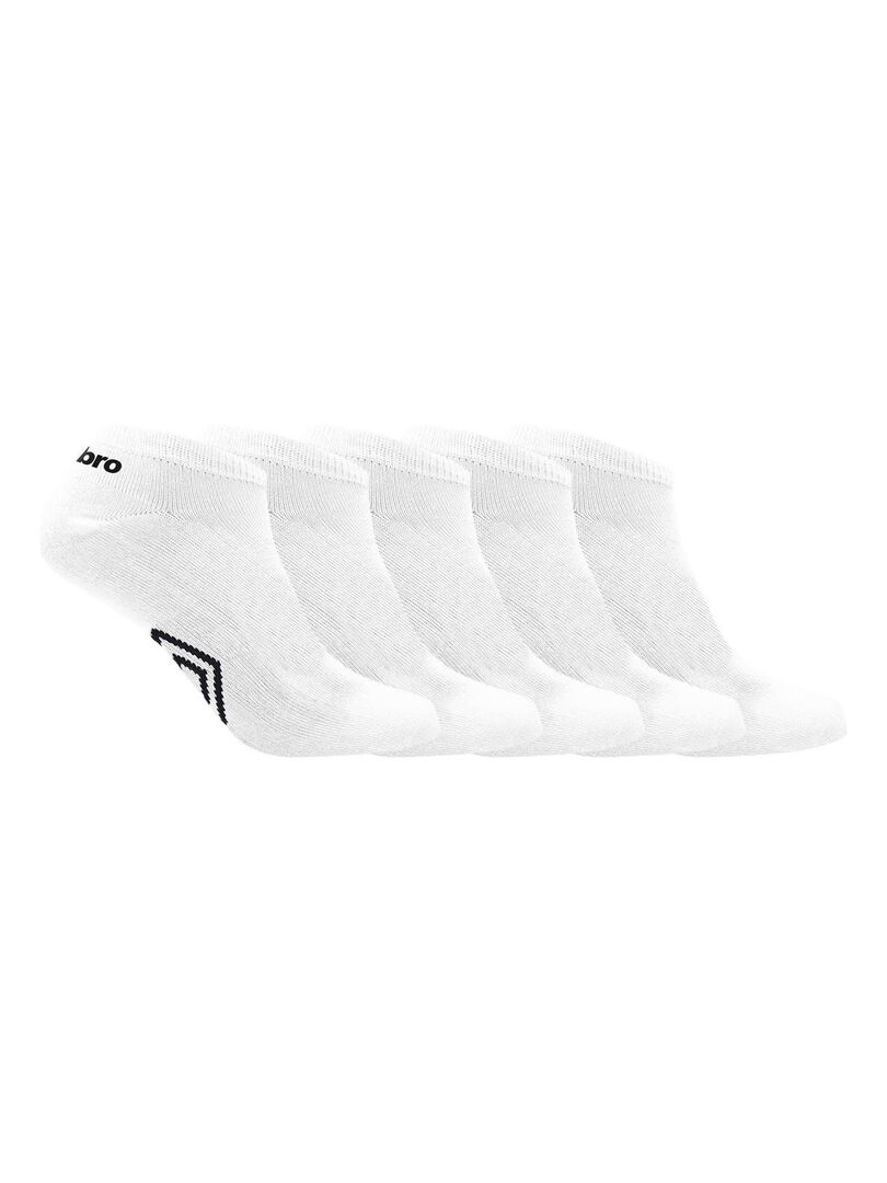 Lot de 5 Paires de Chaussettes Socquettes Homme Umbro - Blanc
