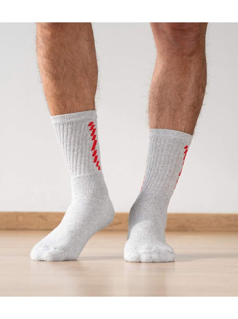 Lot de 5 Paires de Chaussettes Sport  - ATLAS FOR MEN Blanc Gris Noir - Kiabi