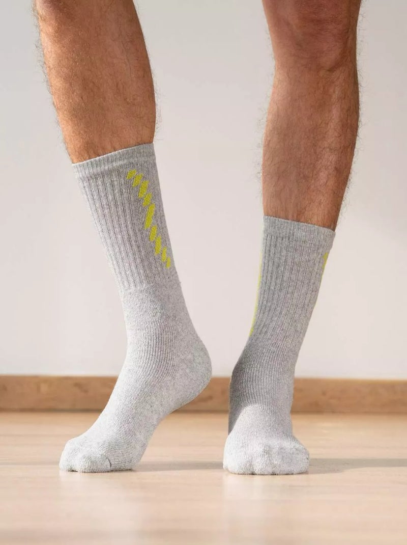 Lot de 5 Paires de Chaussettes Sport  - ATLAS FOR MEN Blanc Gris Noir - Kiabi