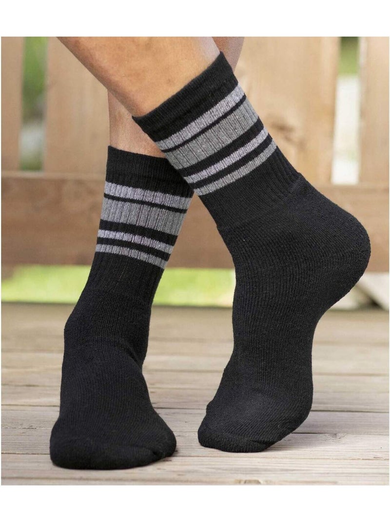 Lot de 5 Paires de Chaussettes Sport  - ATLAS FOR MEN Bleu Gris Noir - Kiabi