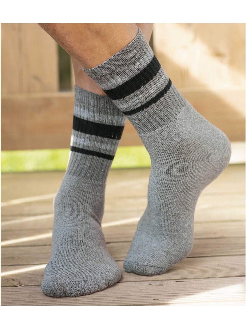 Lot de 5 Paires de Chaussettes Sport  - ATLAS FOR MEN Bleu Gris Noir - Kiabi