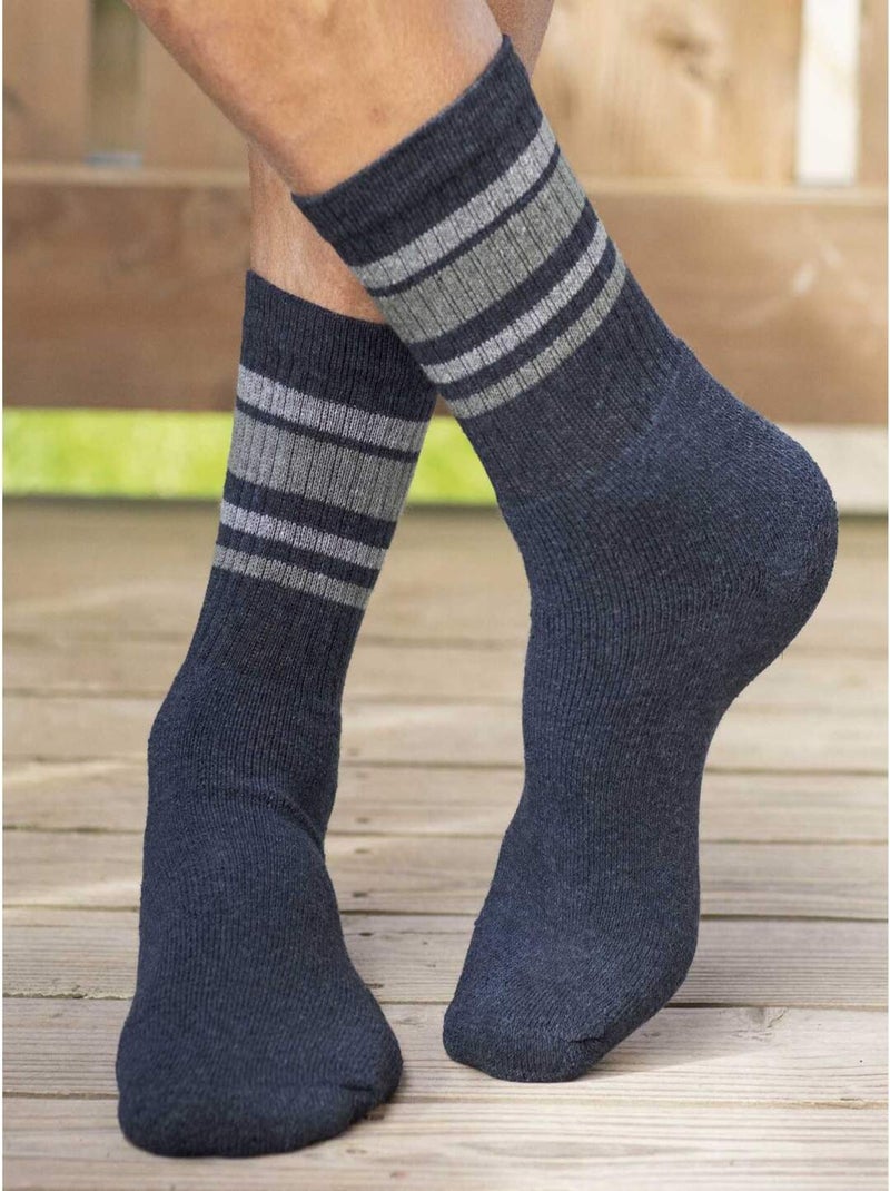 Lot de 5 Paires de Chaussettes Sport  - ATLAS FOR MEN Bleu Gris Noir - Kiabi